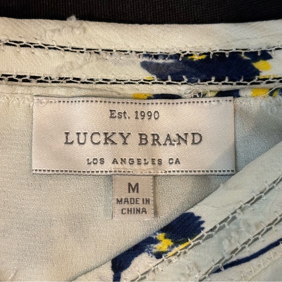 Lucky Brand Floral Cold-Shoulder Top, Size Medium - Picture 12 of 16